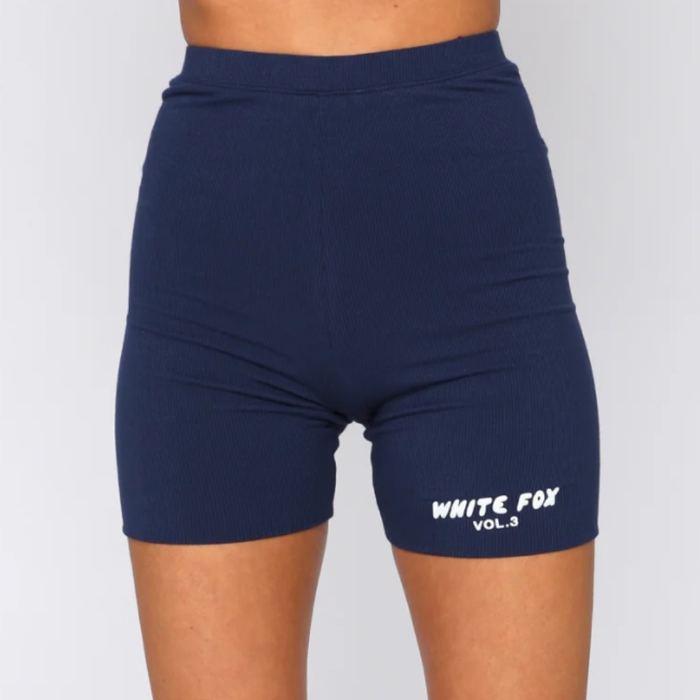 White Fox Navy Bike Shorts